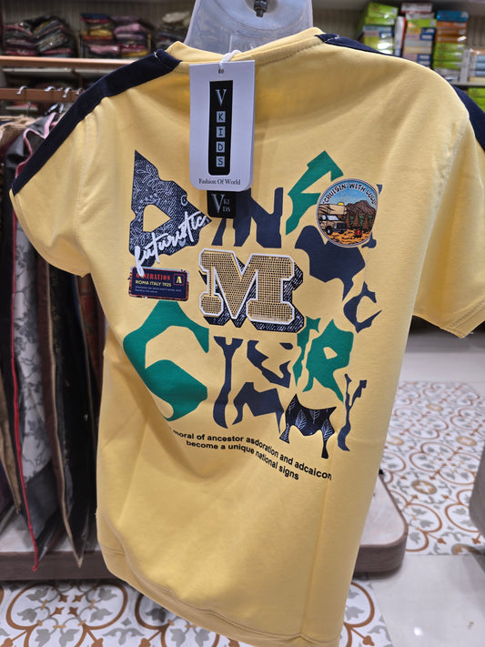 Printed Lycra Half-Sleeve T-Shirt for Boys | Soft & Stretchable Summer Wear