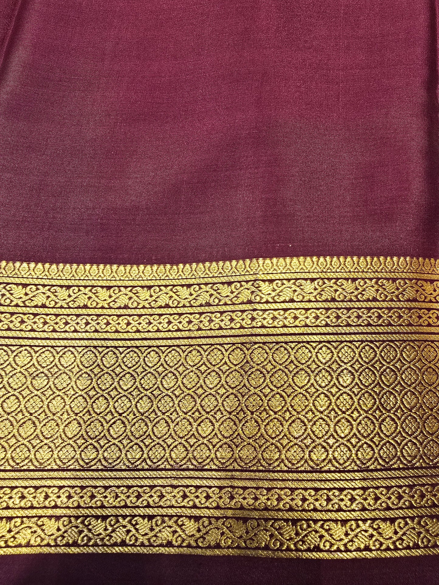 Exclusive Pure Mysore Kalamkari Printed Crepe Silk Saree with Gatti Zari Border | Baby Pink & Chocolate Brown | Premium Festive & Wedding Wear