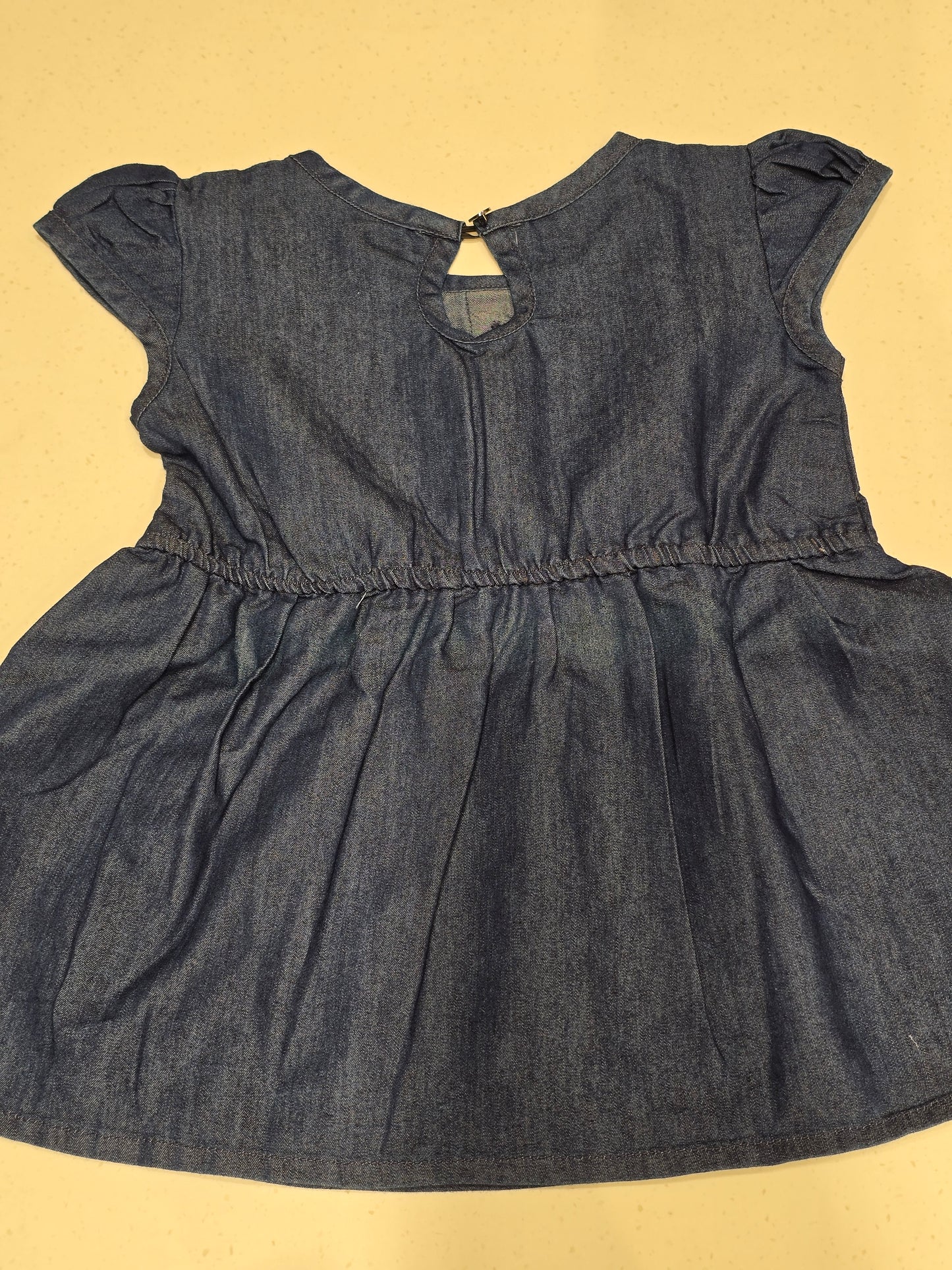 toddler girl's dark wash denim frock