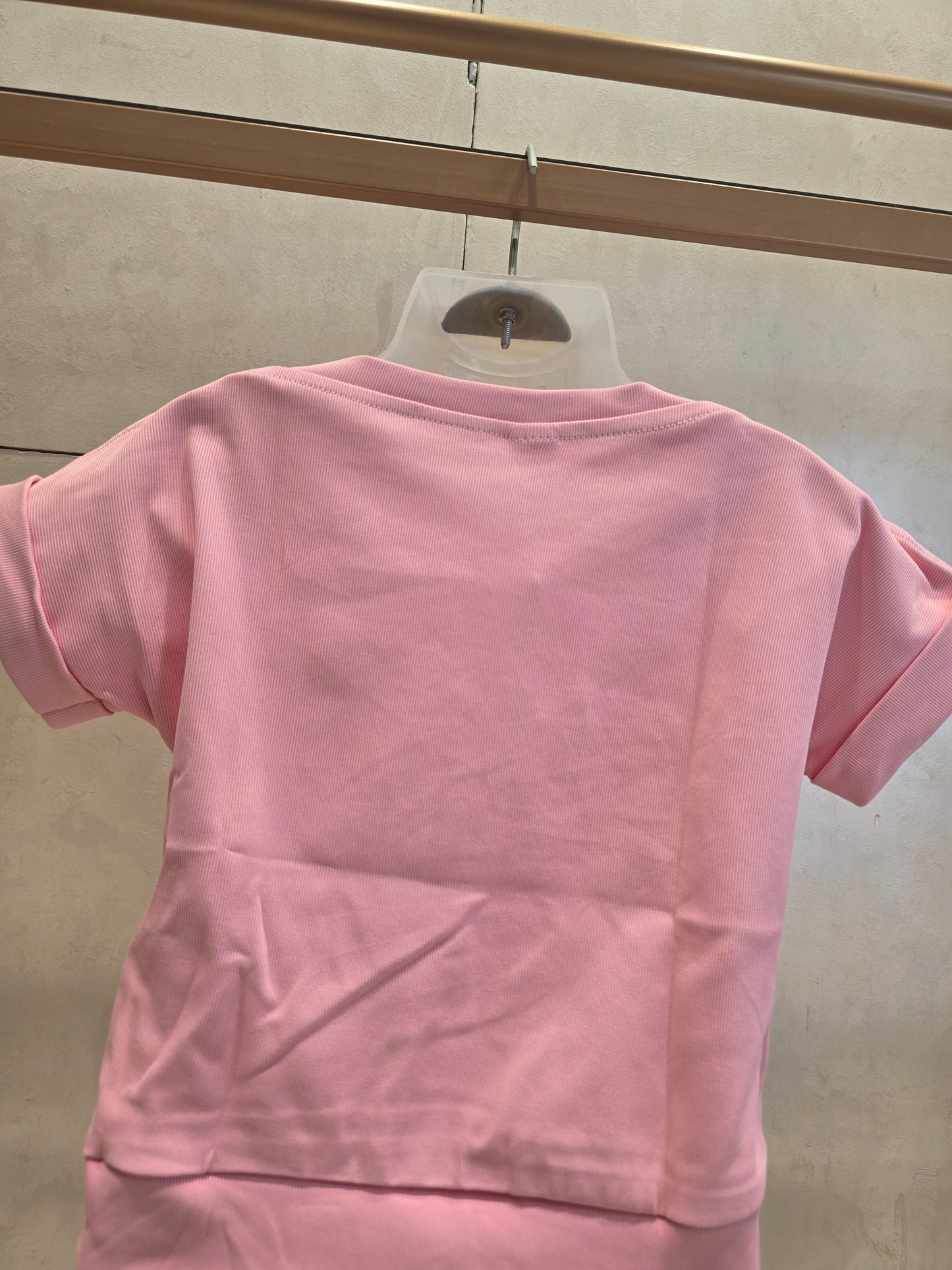 Baby Pink Hosiery Stylish T-Shirt for Girls with Unique Printed Boat Neck – Party Wear Top