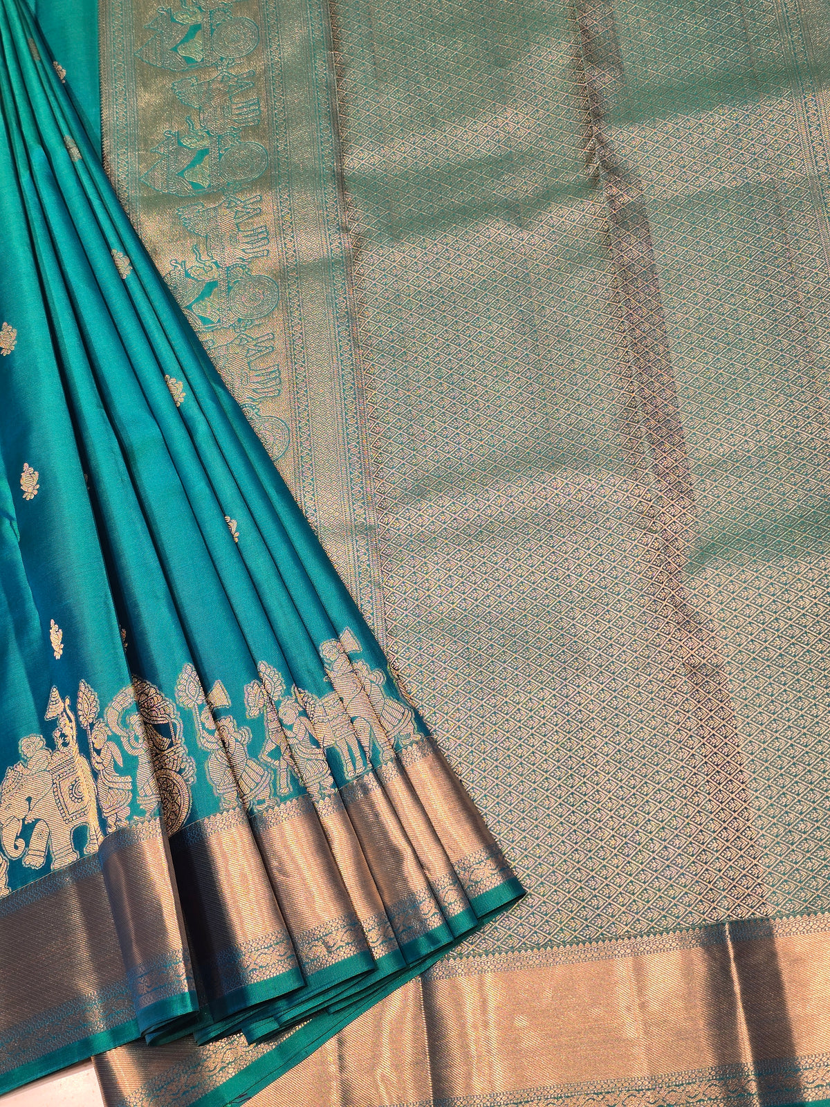 traditional South Indian weaves with rich gold zari borders.