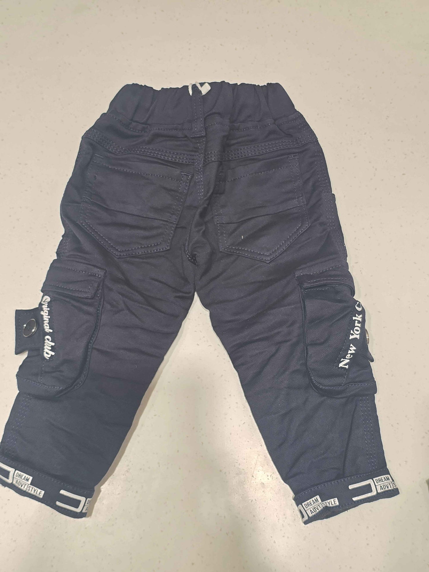 Denim material cargo jeans pant with stylish bottons
