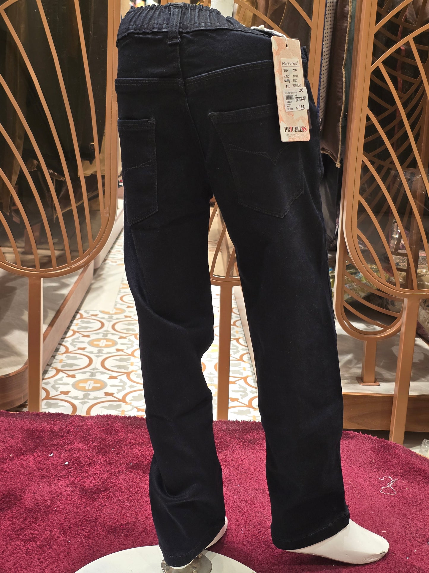 Boys Black Denim Stretchable Jeans