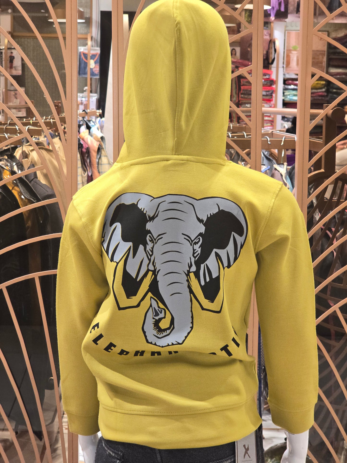 Boys Mehndi Green Lycra Cotton Hoodie Top