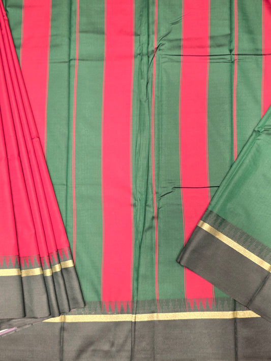 Semi Mix Soft Silk Saree with Temple Border