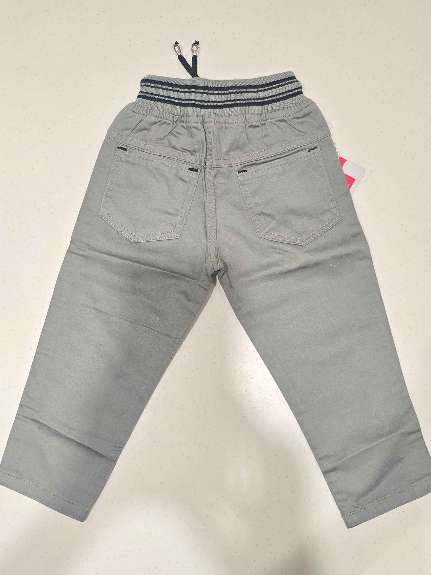 Denim material sea green colour pant for boy with Elasticable