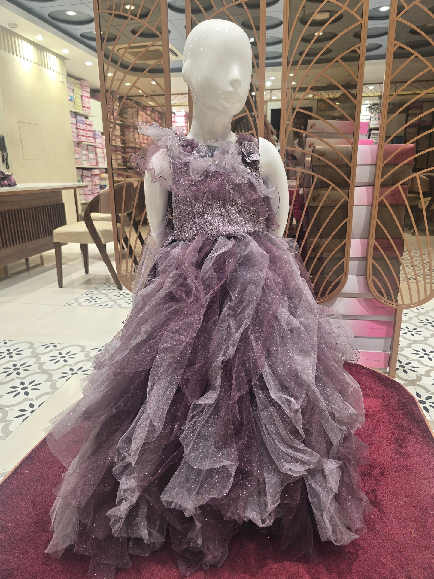 Girls Dual Colour Knitted Ruffle Style Gaghra Set