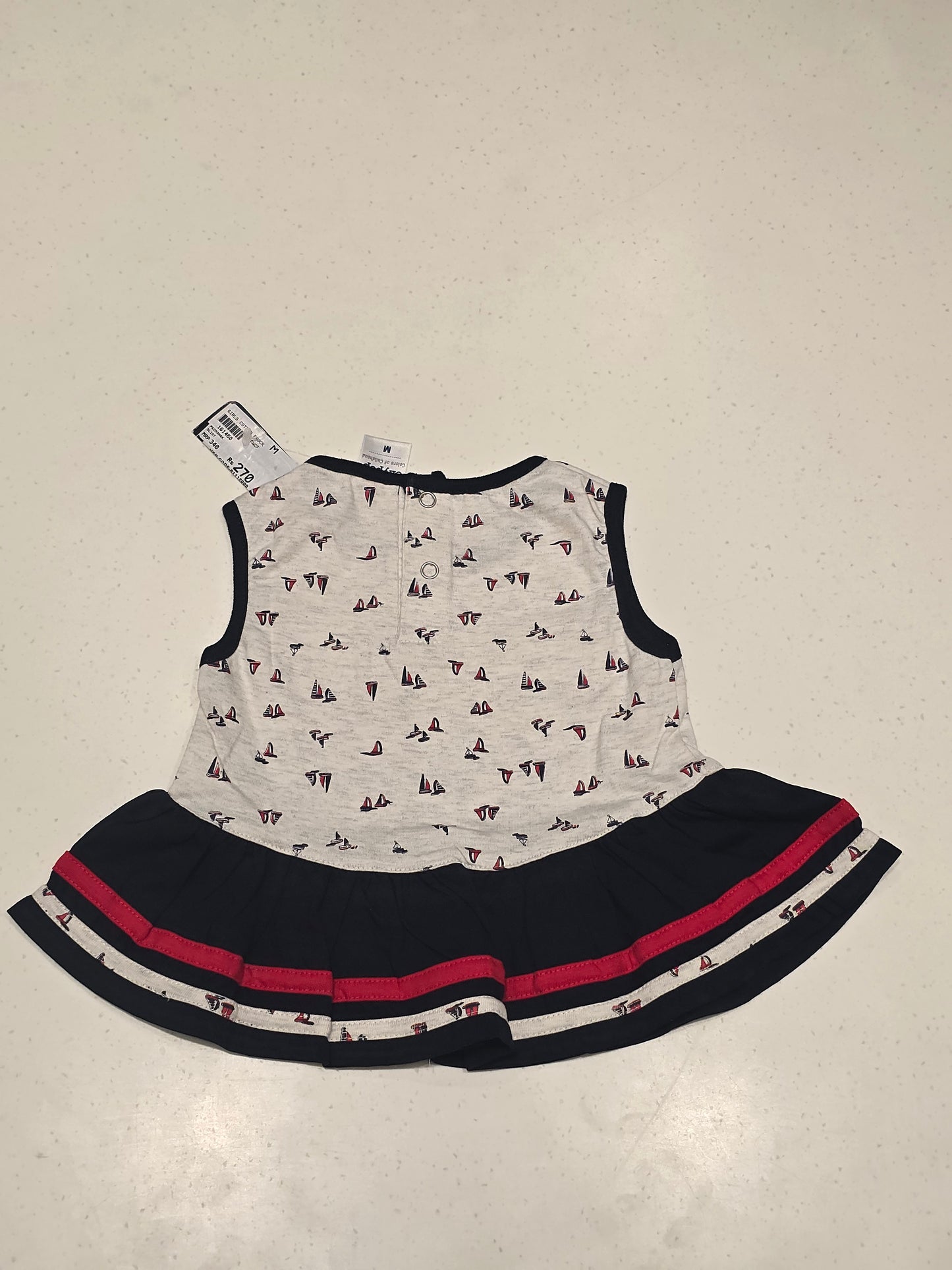 Baby Girls Printed Cotton Round Neck Frock
