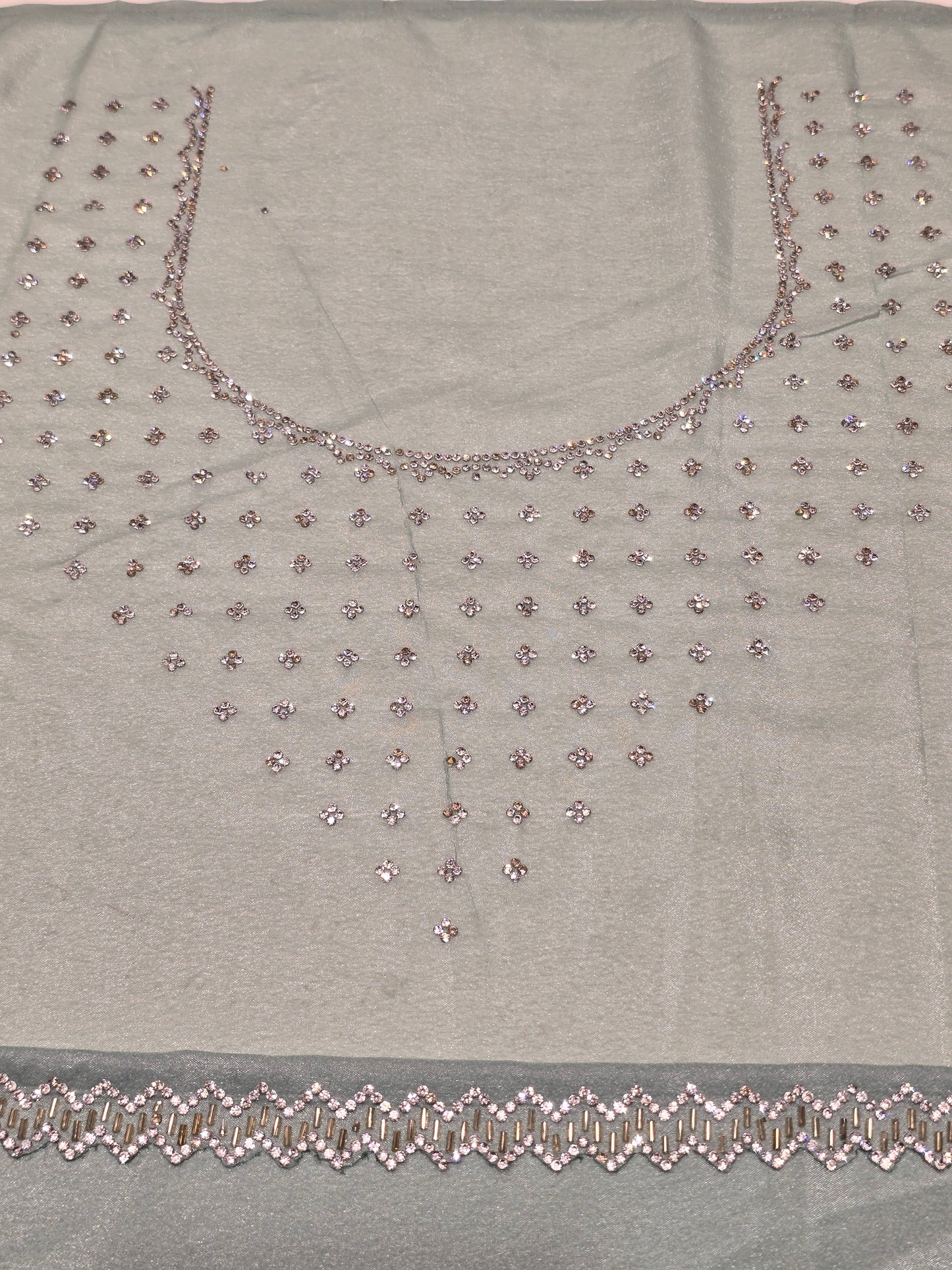 Shining Satin Saree with Stone Work & Cutwork Blouse | Elegant Party Wear Saree