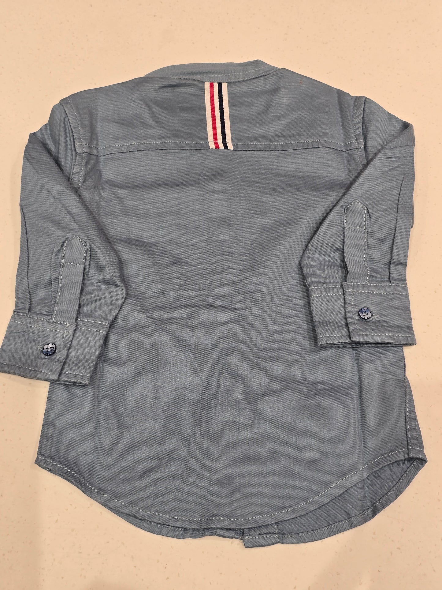 Satin cotton material gray color shirt for boy with colar neck
