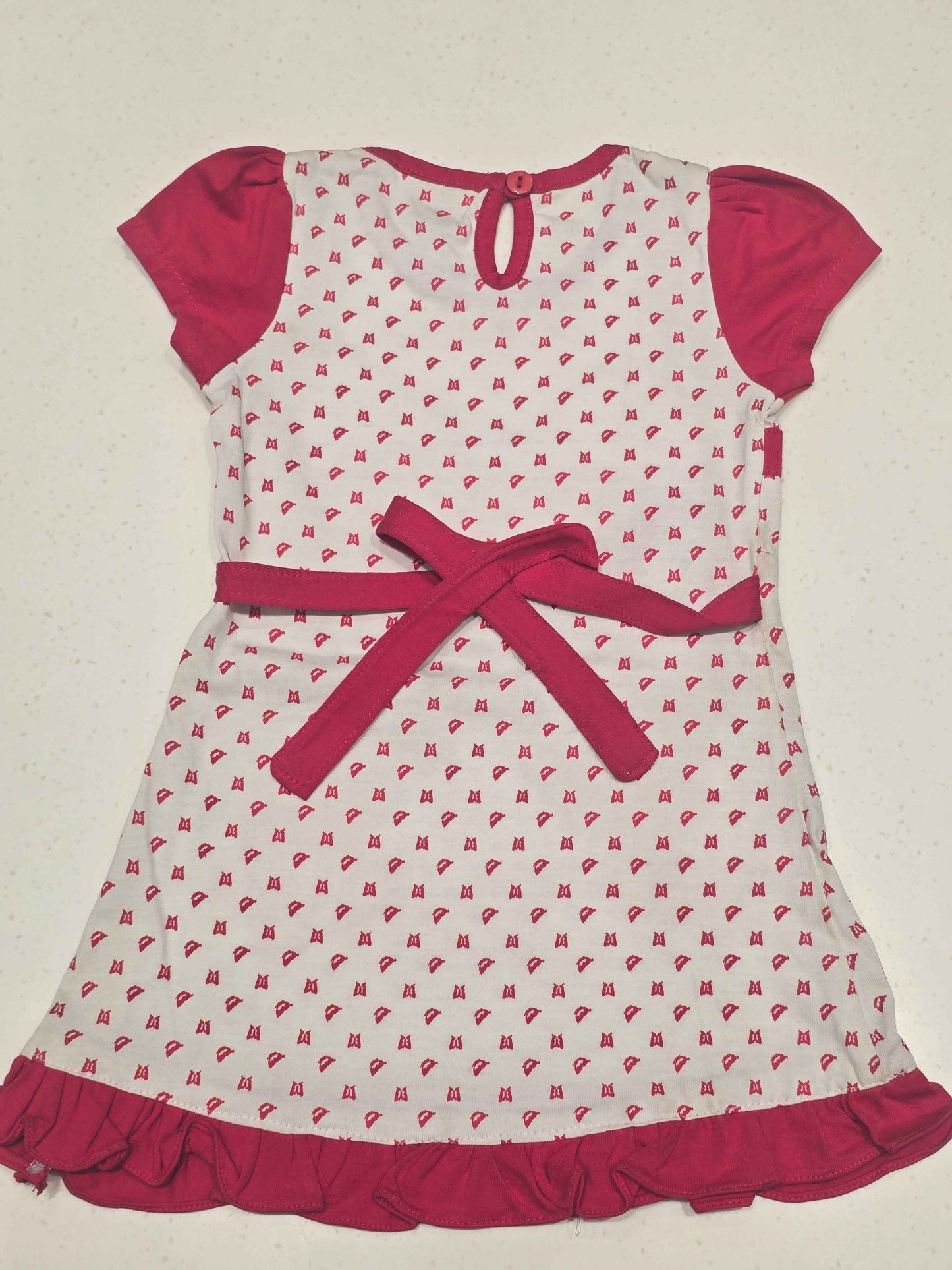 Baby Girl Red Cotton Polka Dot Frock