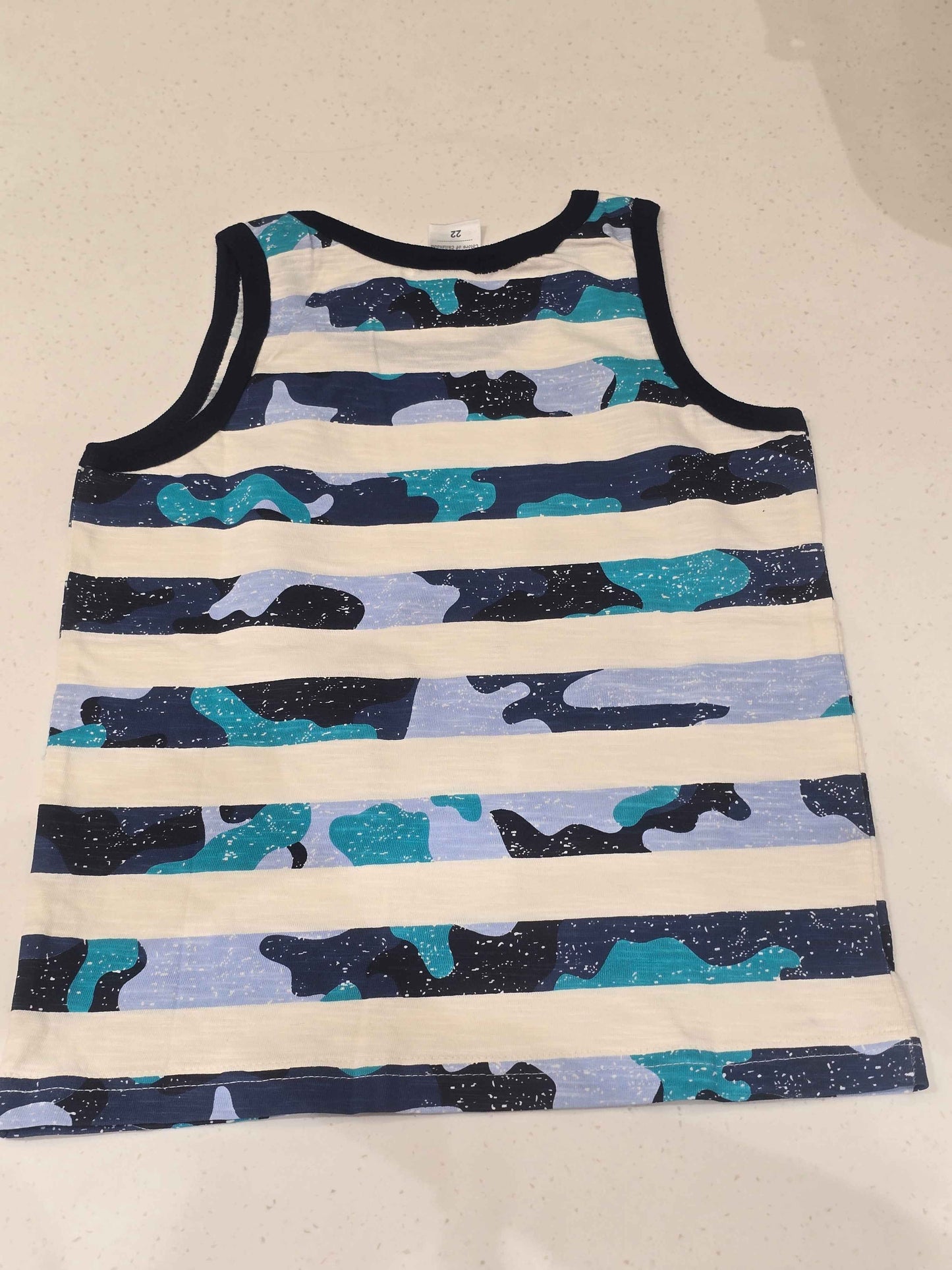 Boys Multi Colour Cotton Sleeveless T-Shirt