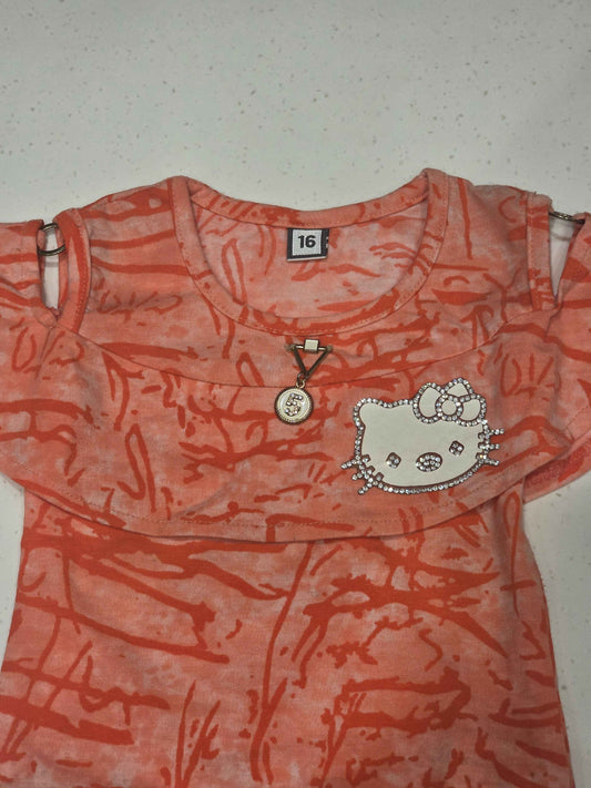 Lycra Material orange shade westren top for girl