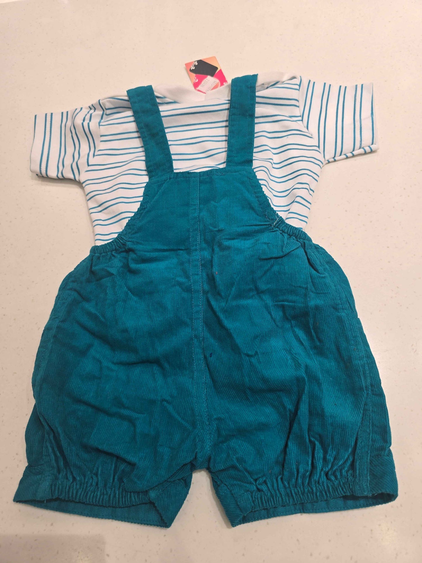 Sea Green Corduroy Dungaree for Boys