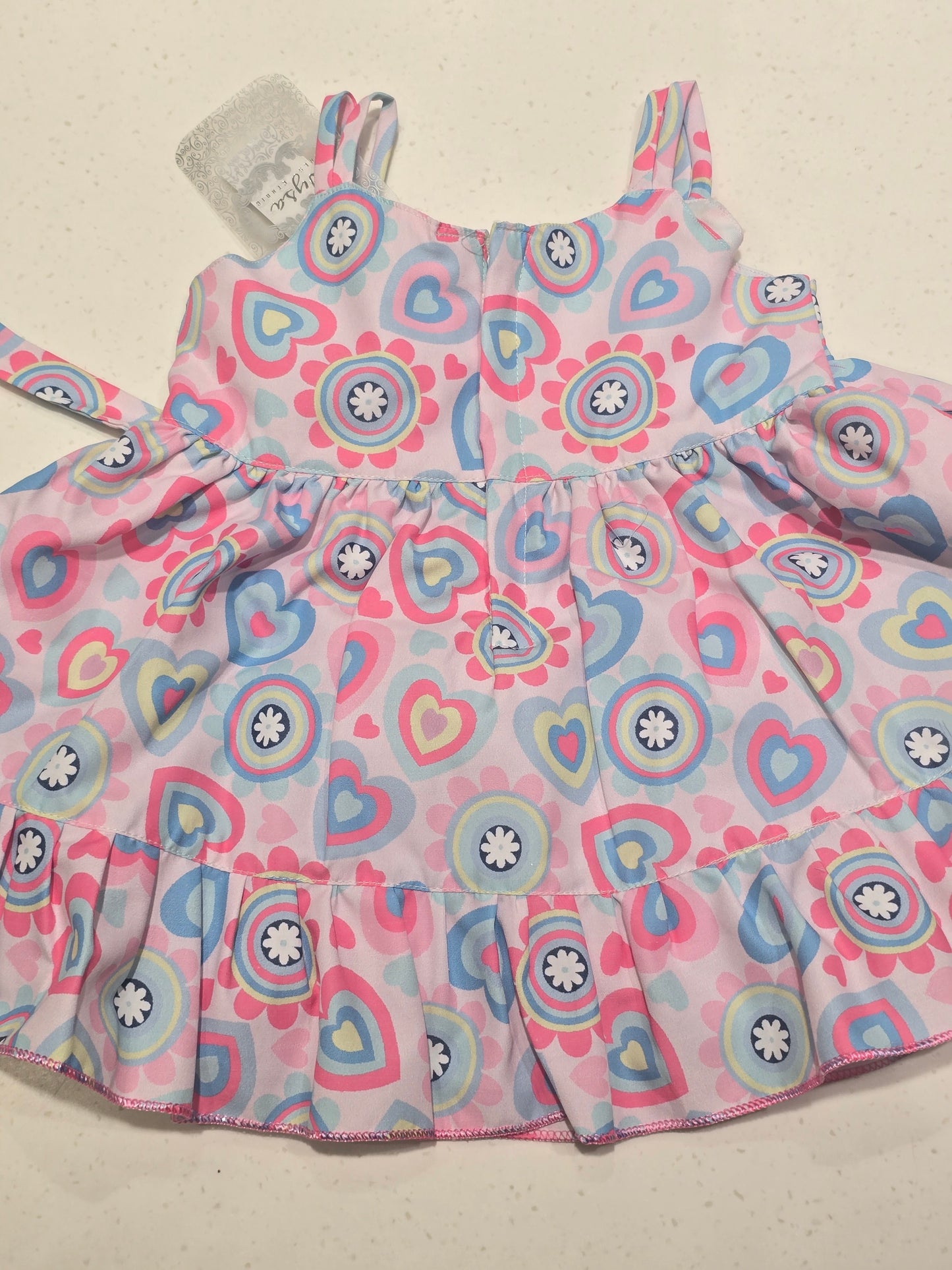 Baby Girls Multicolor Cotton Spaghetti Sleeve Frock