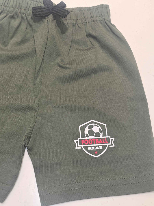 Cotton material mehandi green colour shorts with round Elasticable