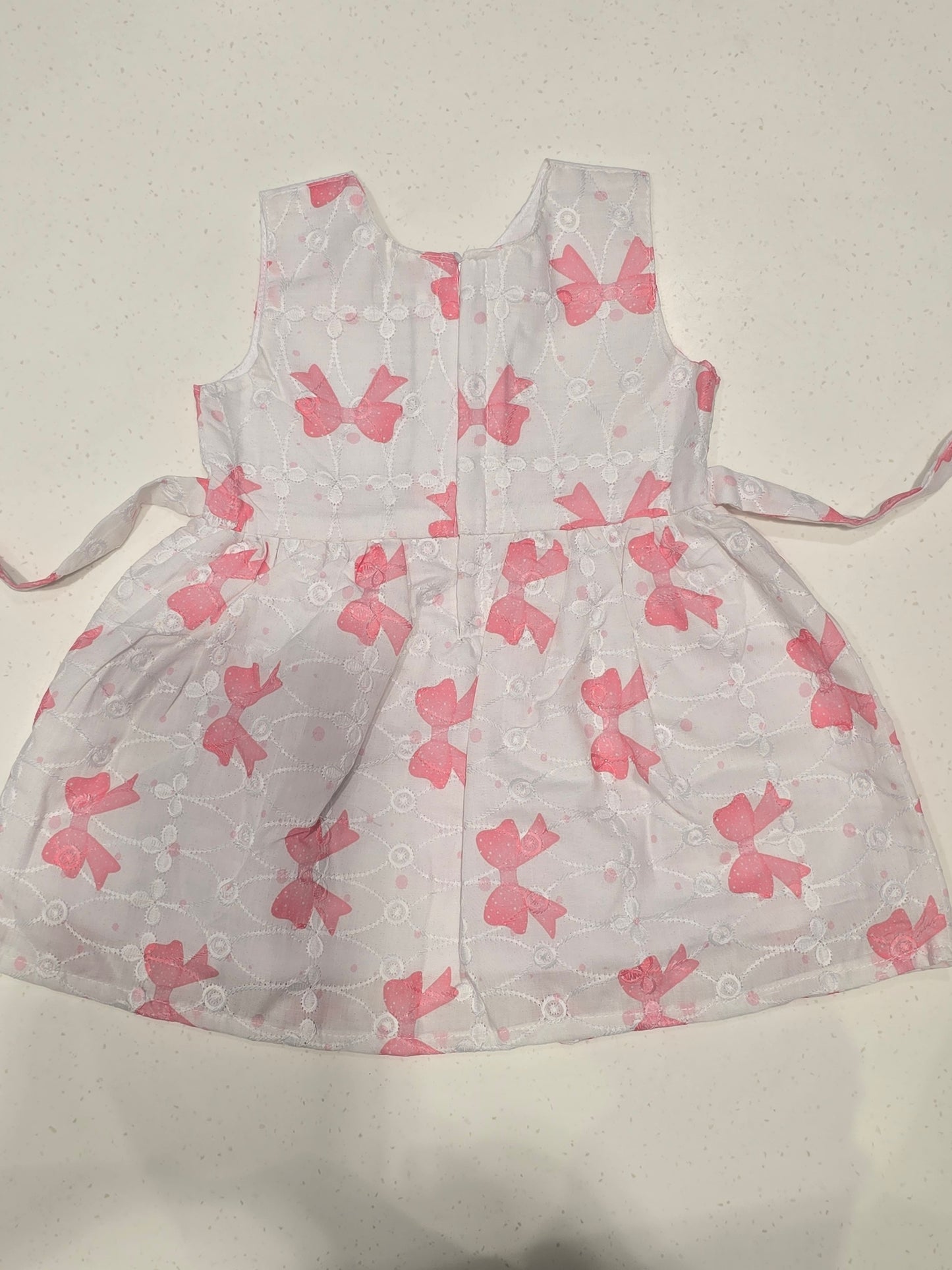 Baby Girl Peach Printed Cotton Frock