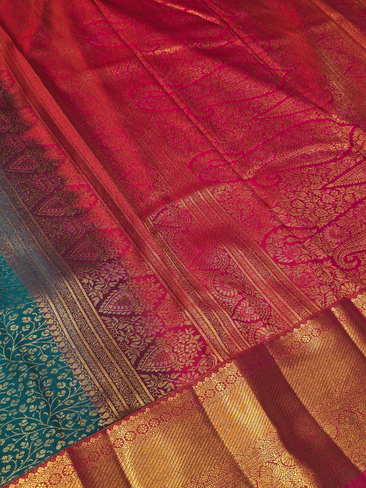 Semi Kanjivaram Brocade Silk Saree with Rich Pallu