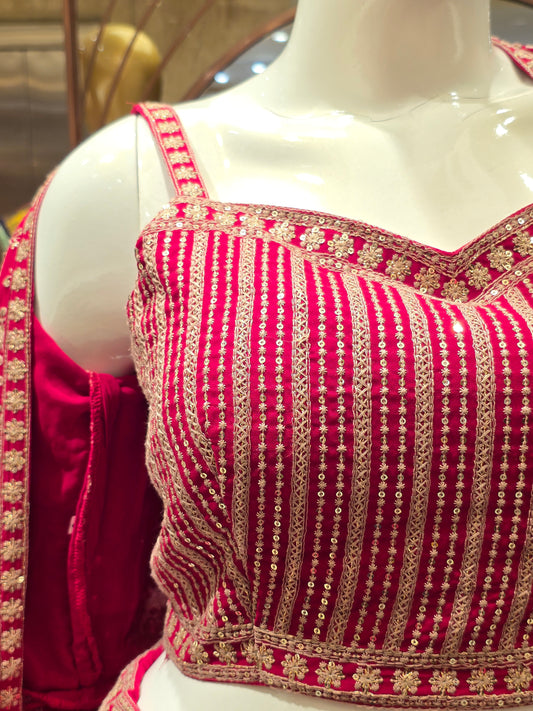 Pink Georgette Party Wear Lehenga Set