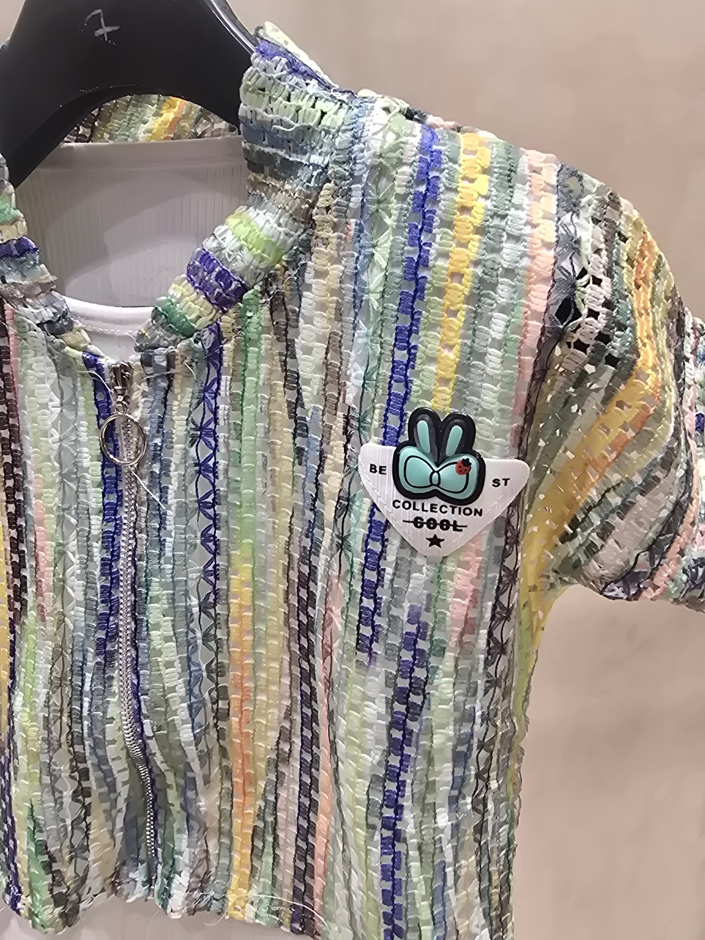 Girl Multi Colour Striped Knitted Western Top