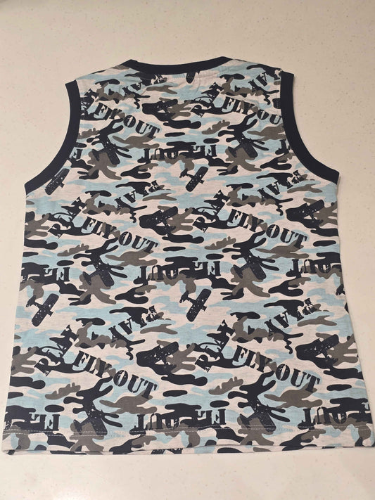 Boys Cotton Printed Sleeveless T-Shirt