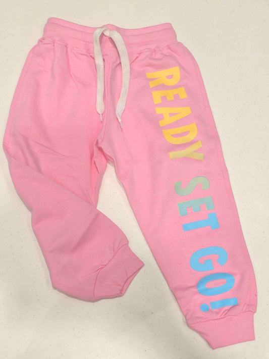 Cotton material baby pink color daily wear pant for girl