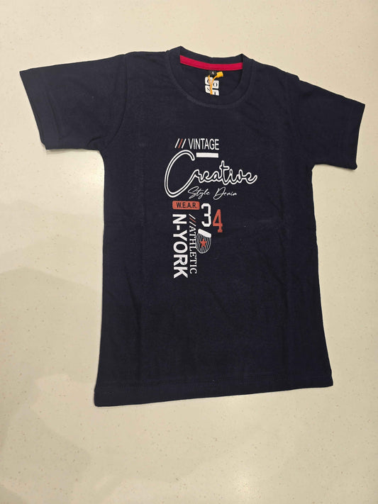 Boys Red & Blue Graphic T-Shirt & Pants Set
