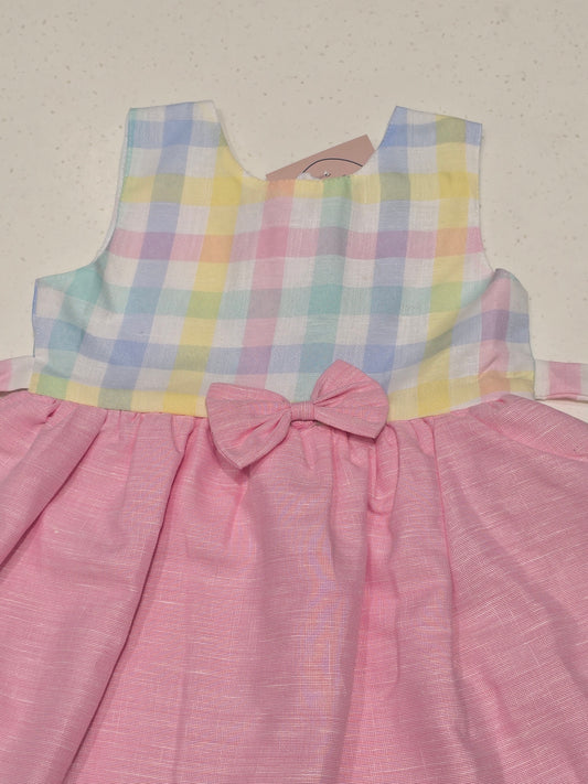 Baby Girl Multi Colour Cotton Checked Frock