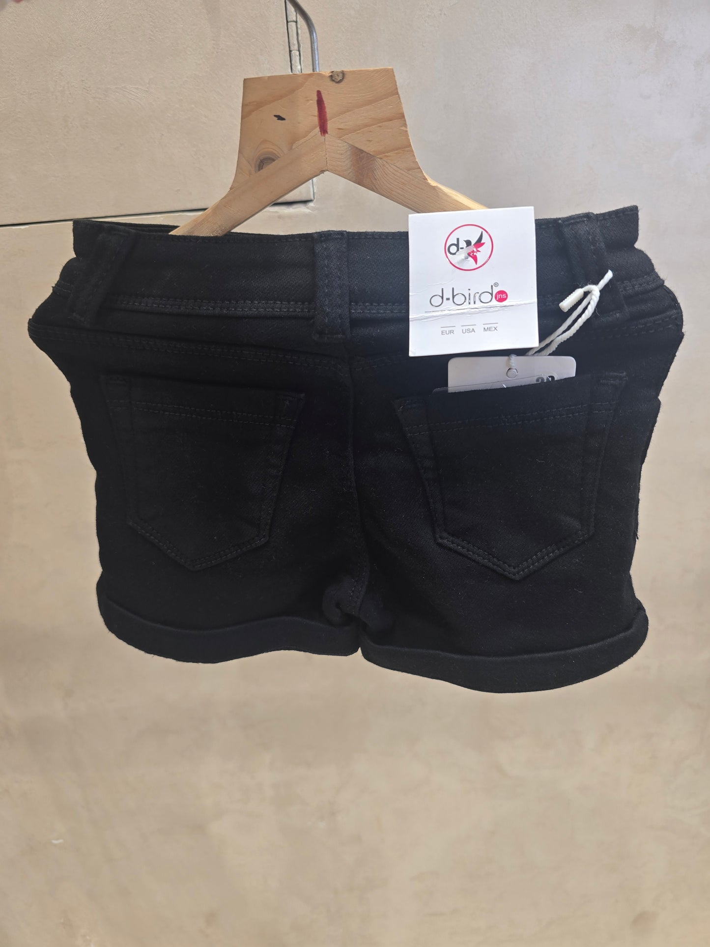 Girls Satin Denim Style Shorts in Black with Silver Button Detailing and Multi Pocket Design for Summer Casual Wear