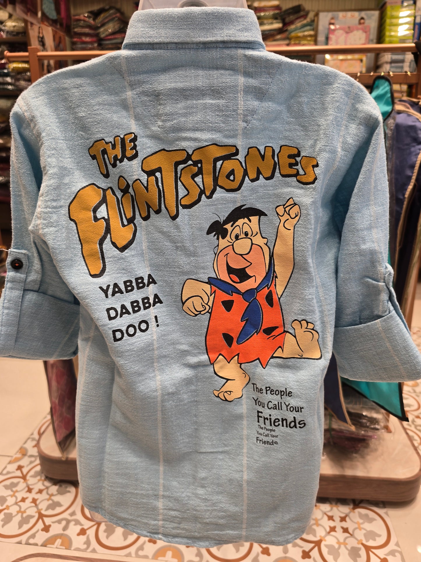 Boys Pure Linen Printed Shirt – Full Sleeves