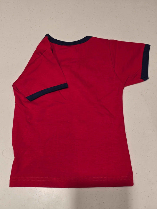 Cotton material red colour tshirt for baby boy