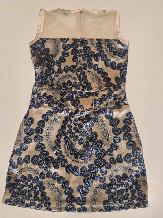 Baby Girl Printed Satin Stretchable Bodycon Frock