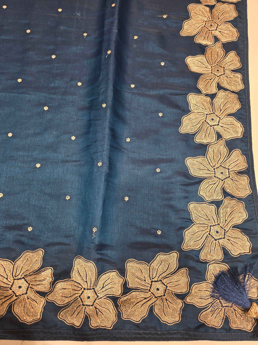 Tussar Saree with White Butta Work