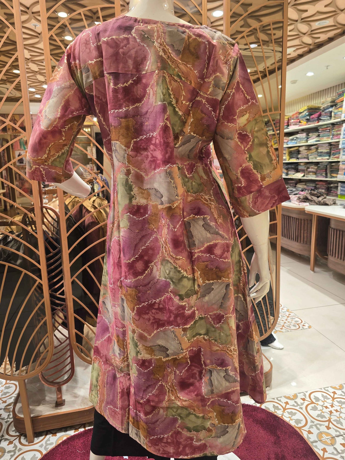 Rayon Cotton material top with round neck