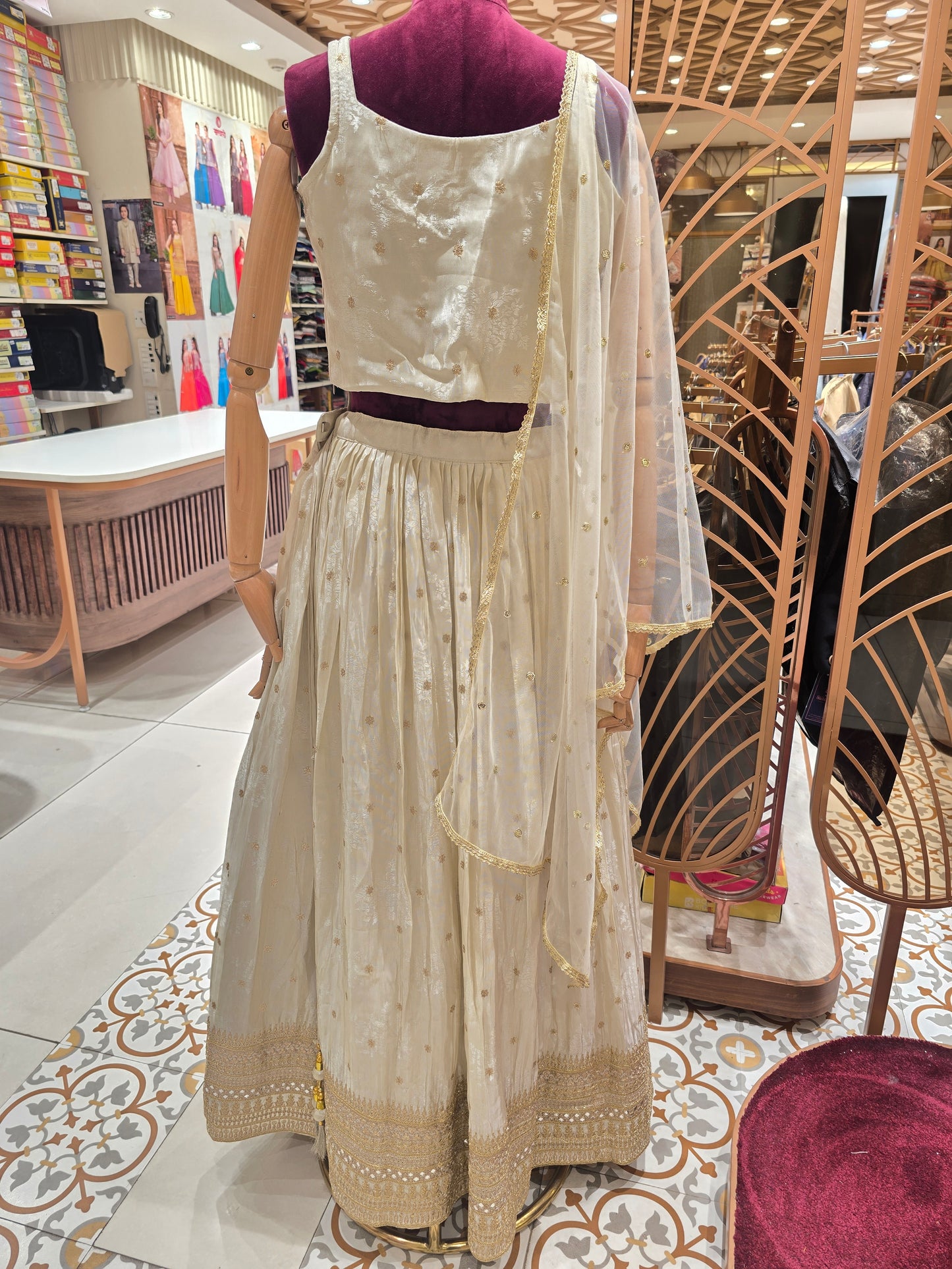 ivory and gold lehenga choli set