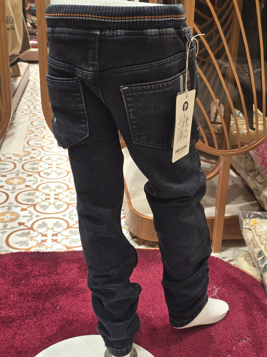 Boys Black Denim Stretchable Jeans Pant