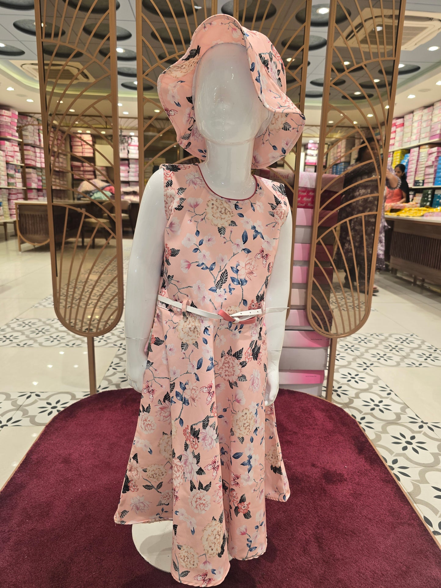 Girls Yellow Georgette Printed Baby Frock