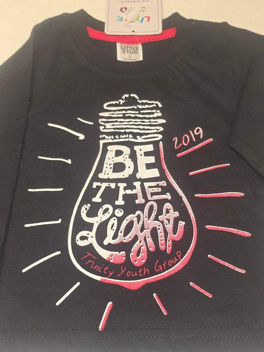 Cotton material black colour printed t-shirt