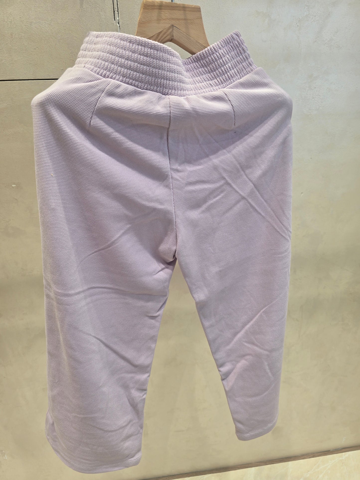 Lavender Colored Stretchable Fleece Fabric Pant with Stylish Belt Design