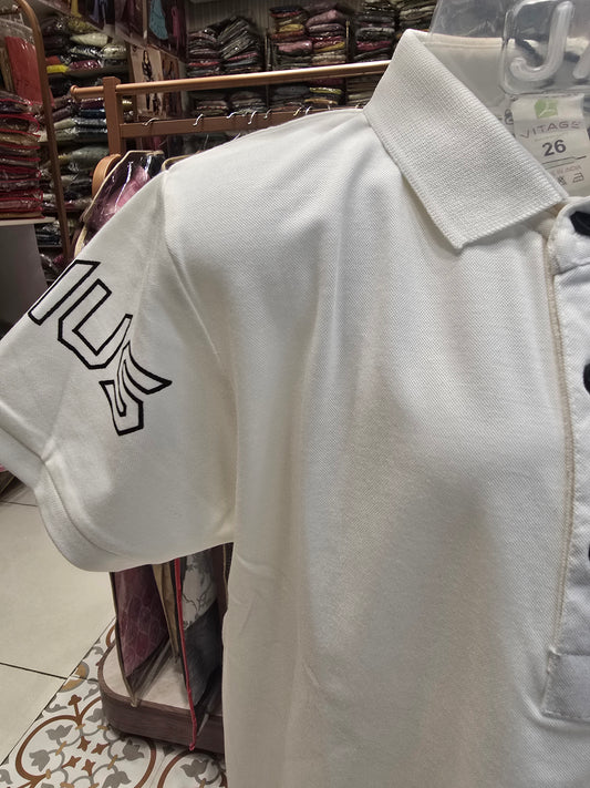 Lycra White T-Shirt with Half Sleeves – Boys