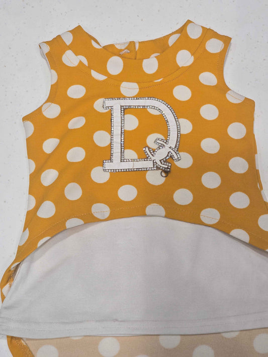Lycra Material mustred colour western top with Sleeveless