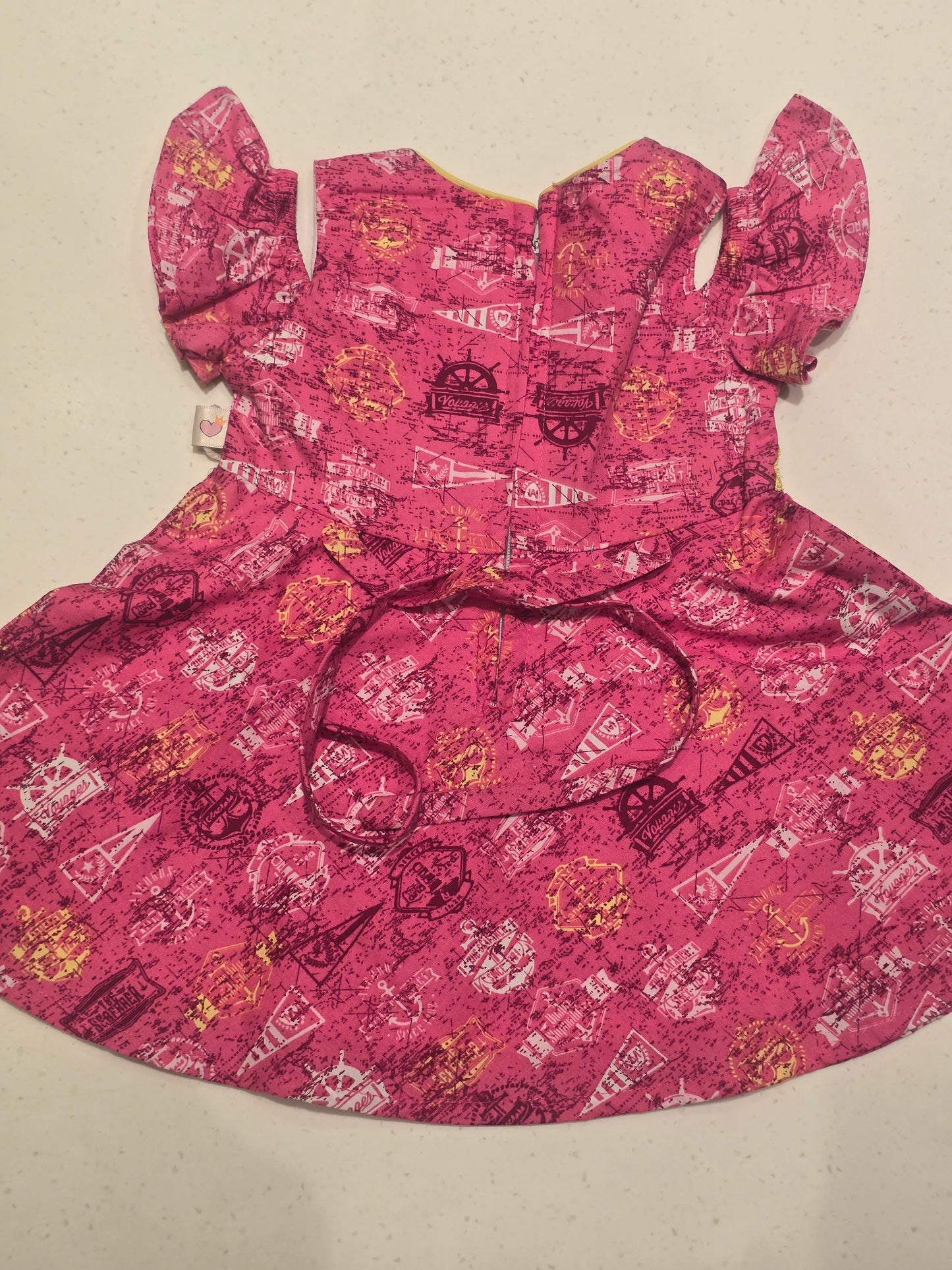 Baby Girls Gray Cotton Cold Shoulder Frock