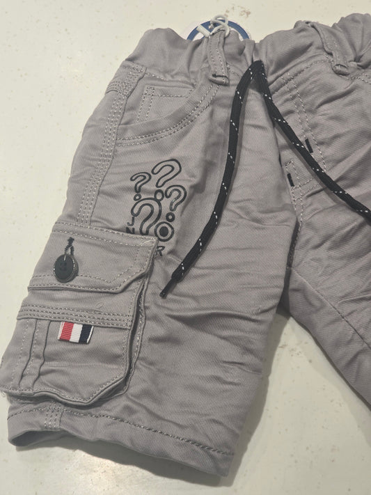 Baby Boys Gray Corduroy ¾ Four Pocket Bottom