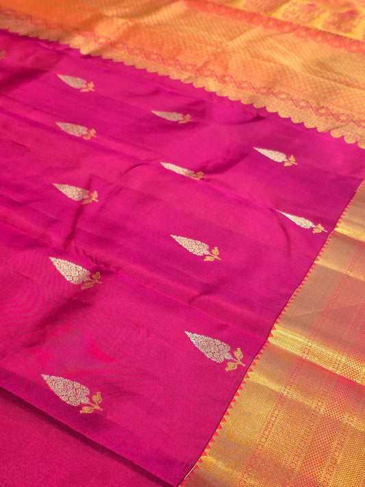 Women Rani Pink Pure Kanjivaram Silk Saree