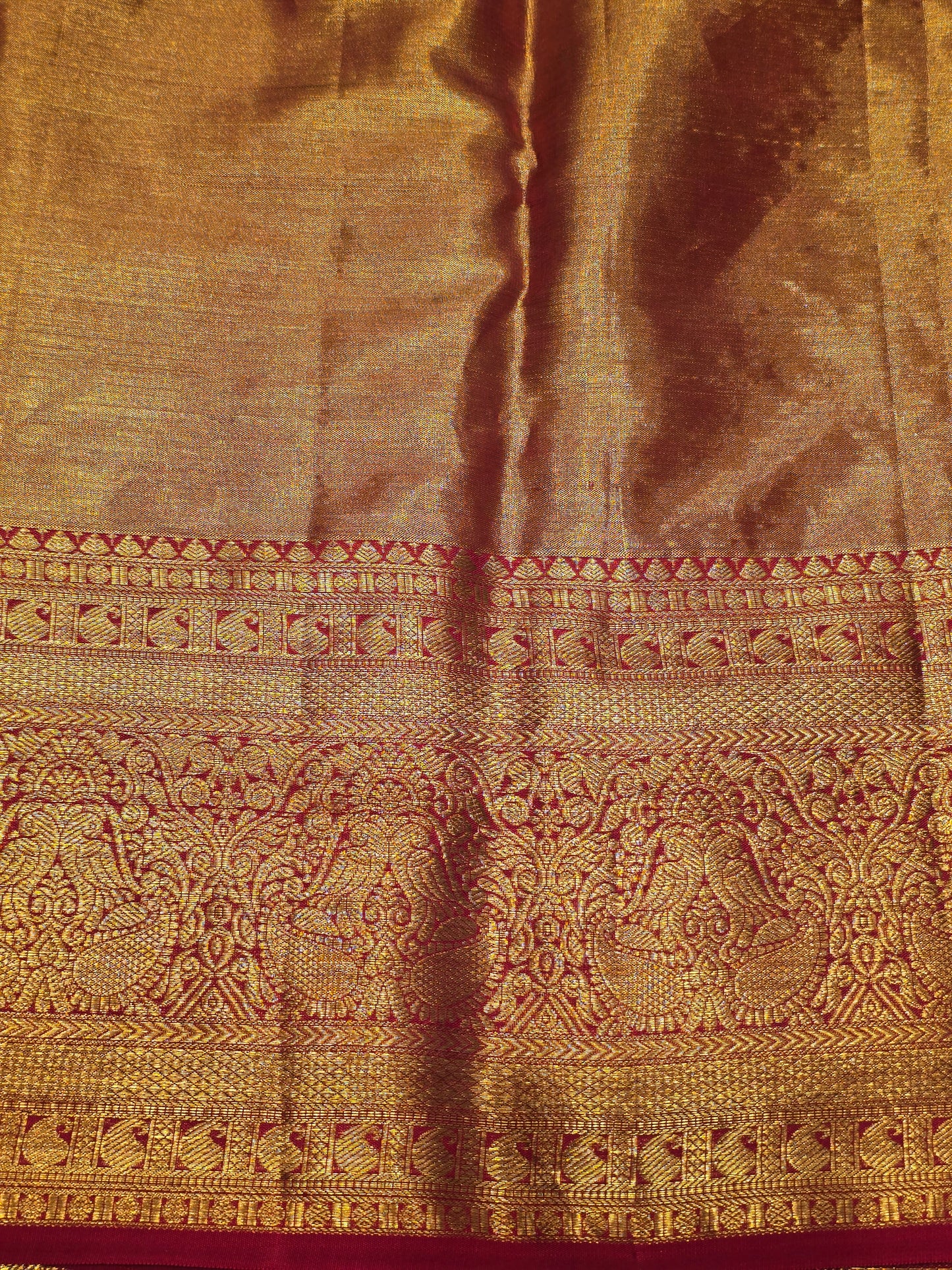 Exclusive Handloom Kanchivaram Tissue Silk Saree with Leaf Thread Work & Rich Pallu – Wedding Special