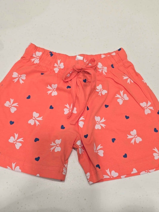 Printed Cotton material orange color shorts for girl
