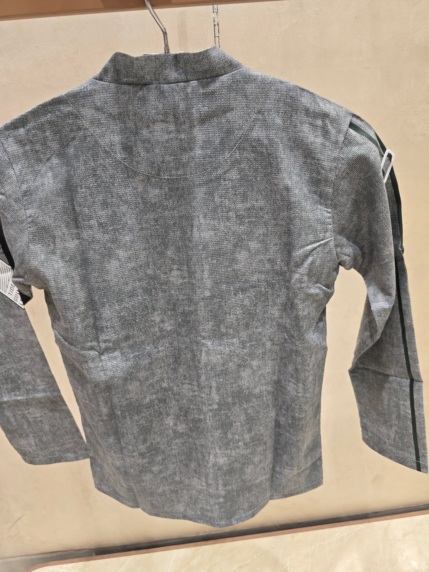Pista grey Sattin cotton full sleeves poyal prints sturg overlooked with pure cotton rubber prints black t-shirt