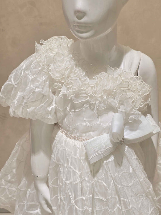 White Organza Baby Frock for Girls