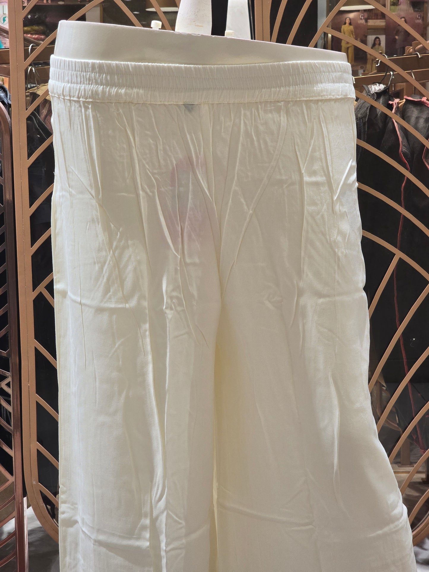 Pista Green Cotton Palazzo Pants for Women
