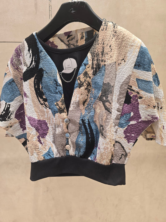 Girl Printed Chiffon Western Top